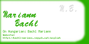 mariann bachl business card